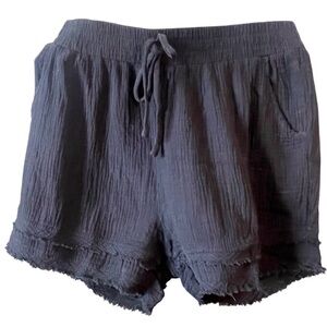Umgee Women's Black Drawstring Gauze Shorts, size L, NWT